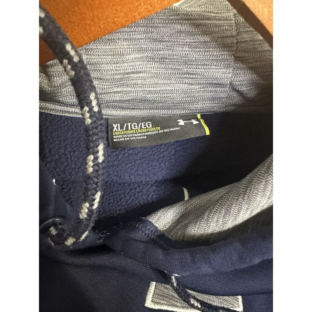 Under Armour Hoodie Mens Size XL Blue Loose Cold Gear Sweatshirt Pullover - Picture 6 of 6